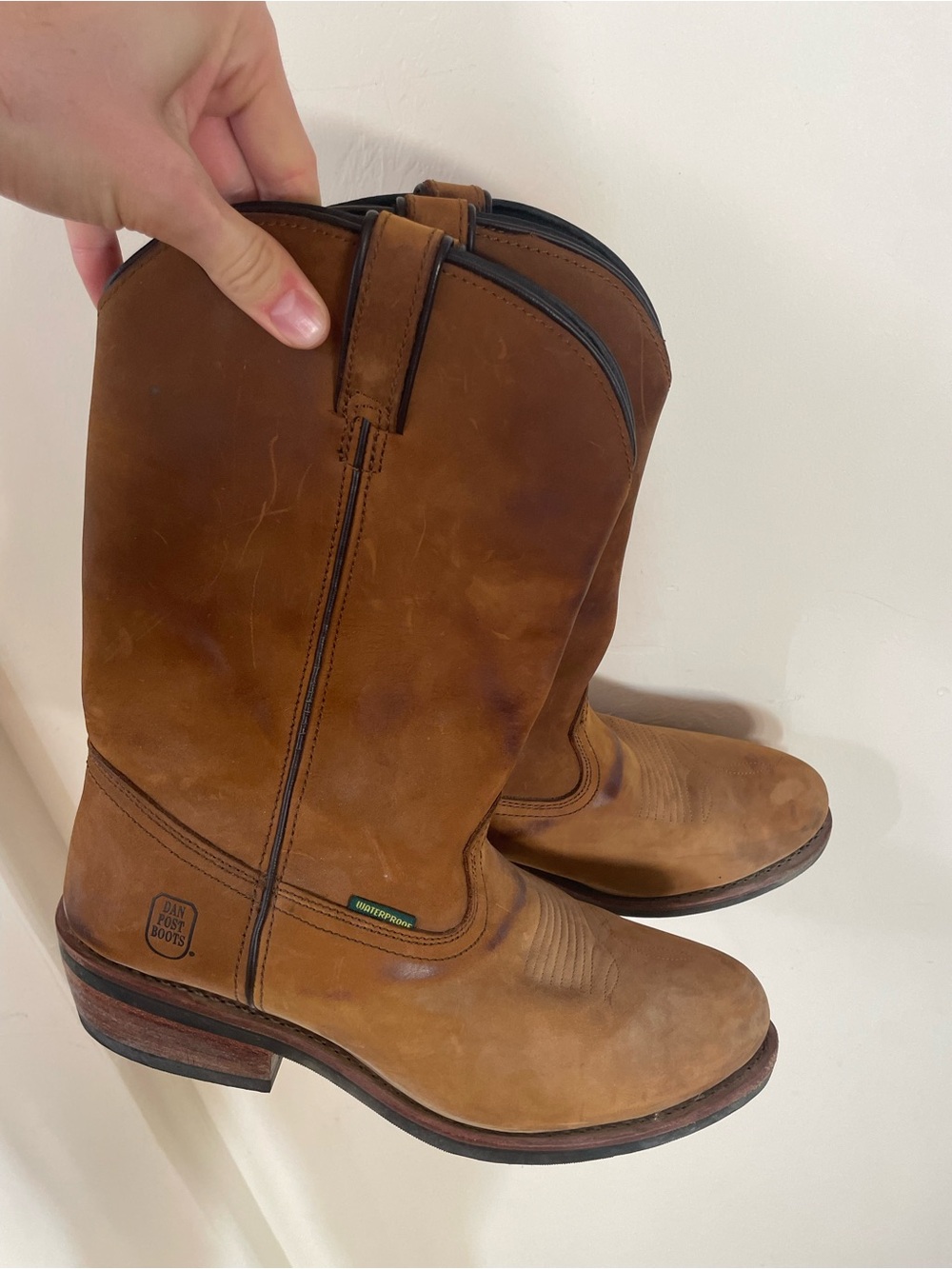 Dan Post Albuquerque Waterproof Tan Leather Western Work Boots Size 12D DP69681